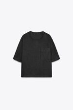 تیشرت لینن زنانه زارا ZW COLLECTION LINEN SHORT SLEEVE TOP