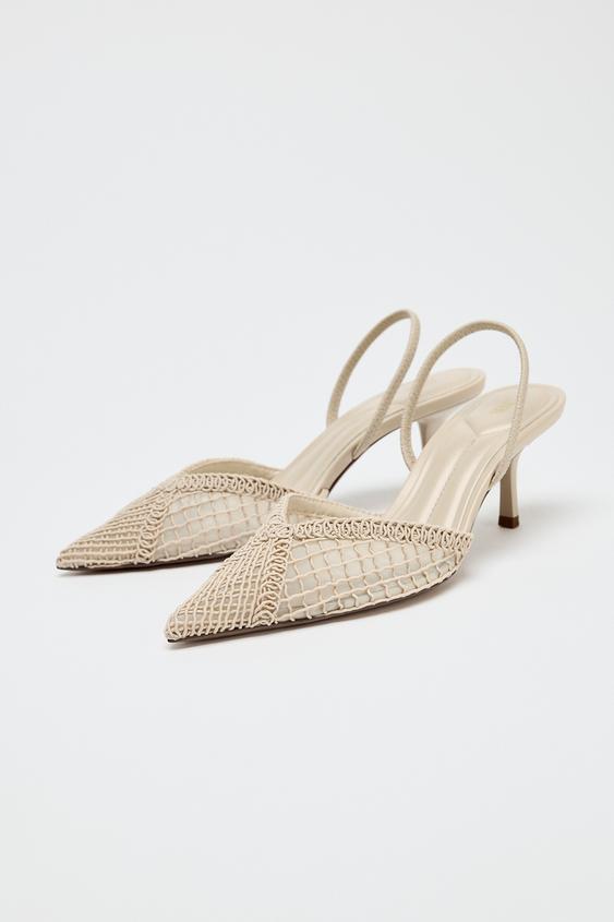 کفش پاشنه دار زنانه زارا braided slingback heels