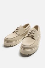 کفش چرم مردانه زارا LEATHER DECK SHOES