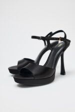 صندل پاشنه دار زنانه زارا SATIN-EFFECT HEELED SANDALS
