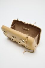 کیف مجلسی زنانه زارا CLUTCH WITH METAL APPLIQUÉS
